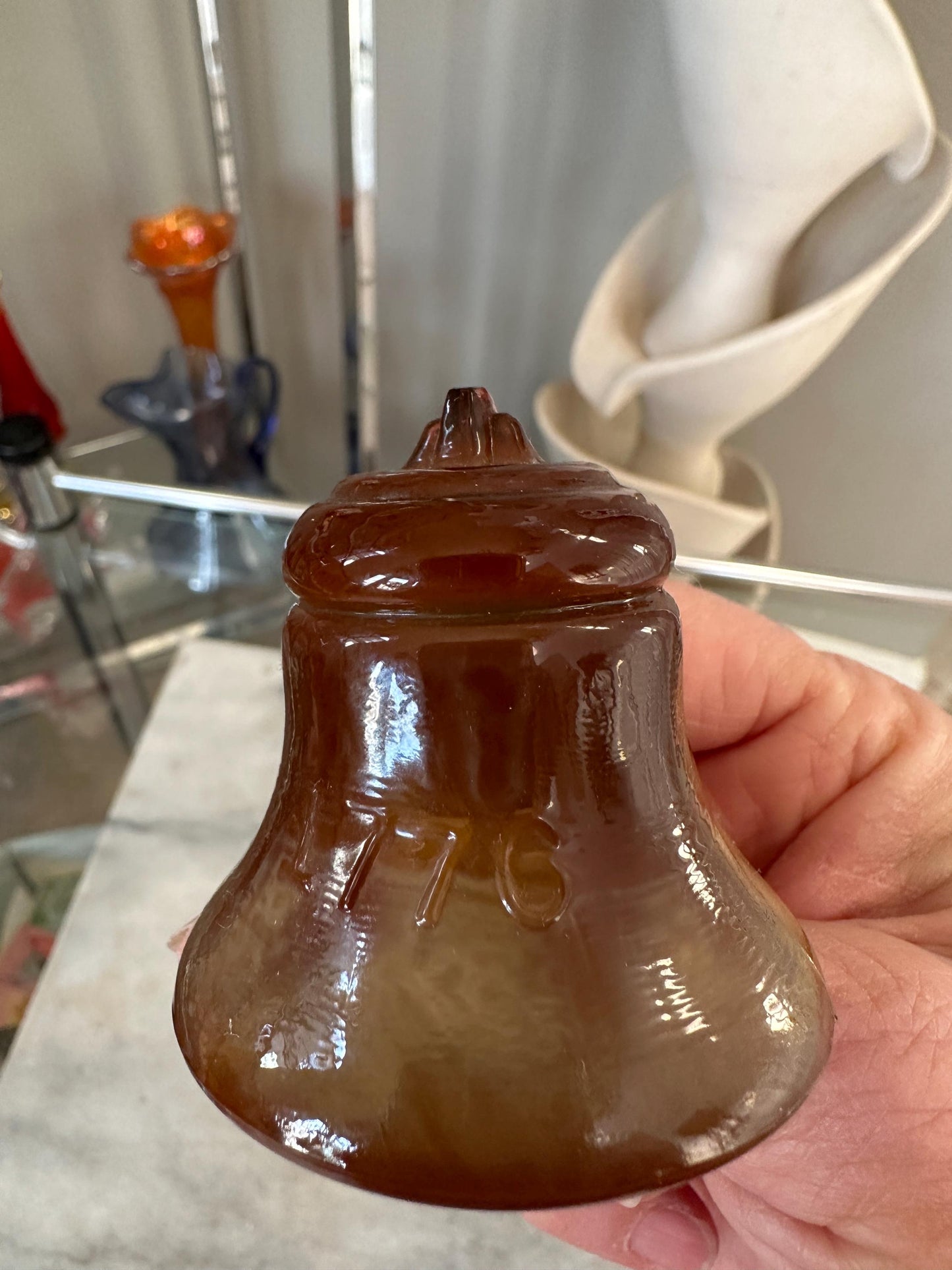 Vintage Degenhart Glass, Slag Glass Bicentennial Liberty Bell 1776 - 1976