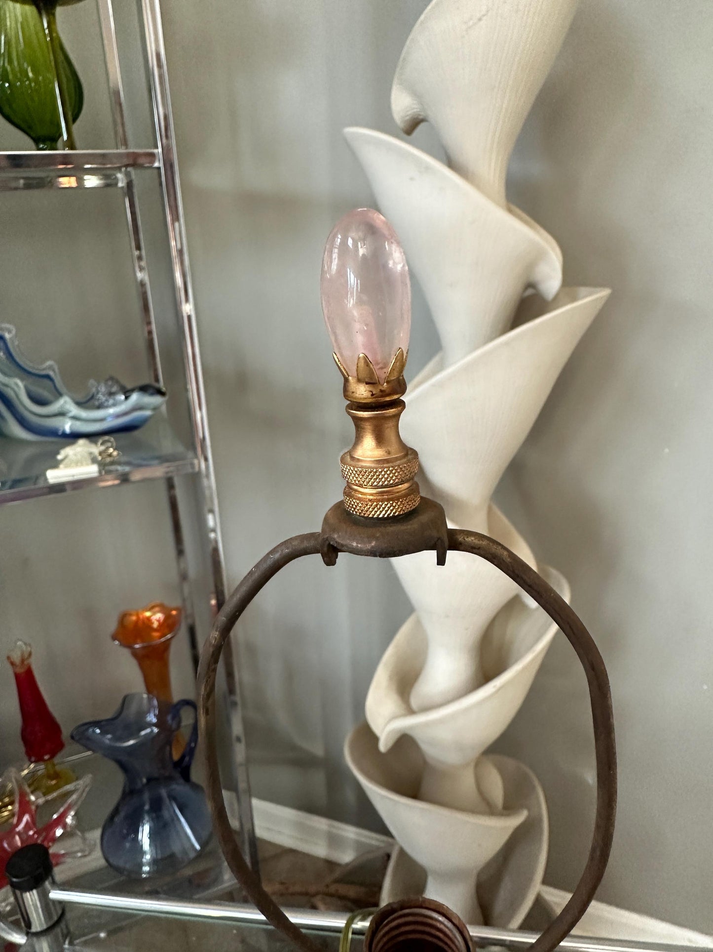 Vintage Neoclassical Marble & Ornate Metal Table Lamp – Classical Urn Form – 22” Tall