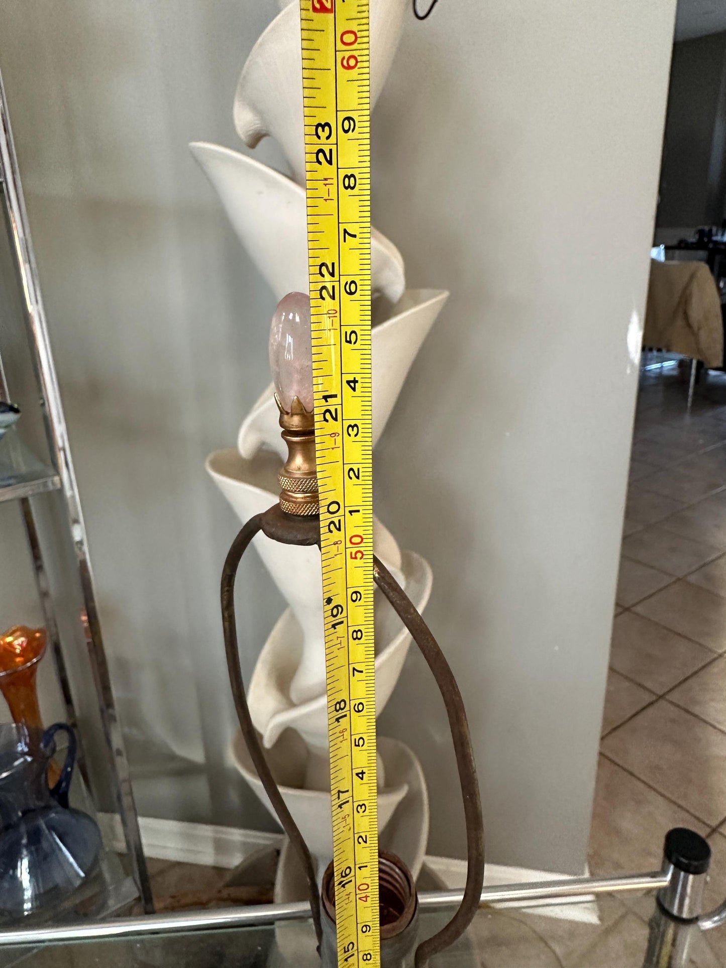 Vintage Neoclassical Marble & Ornate Metal Table Lamp – Classical Urn Form – 22” Tall