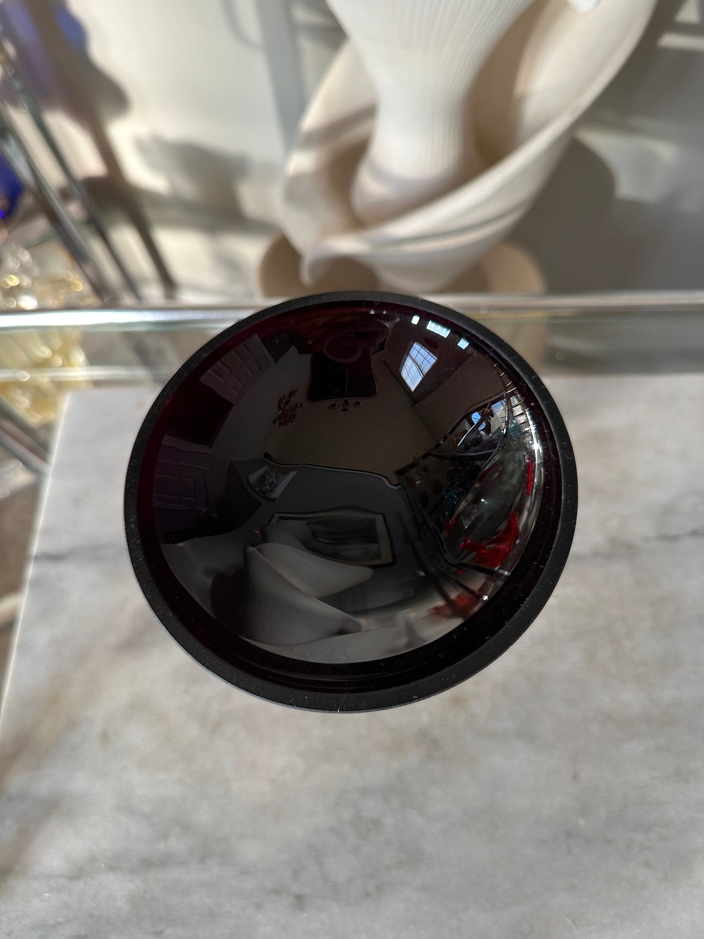 Vintage POLAND Handmade ARABESKA, PURPLE Art Glass Sculpture Octopus Jellyfish Bowl Vase