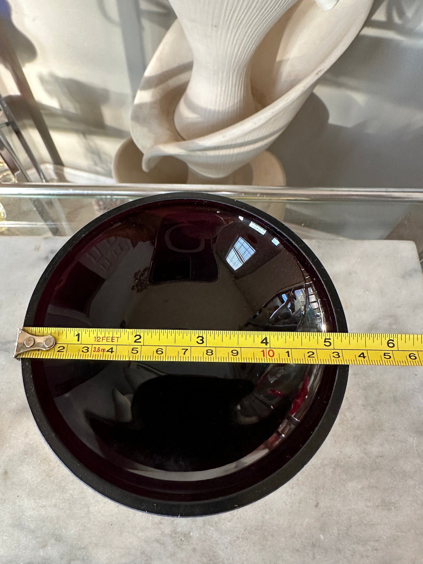 Vintage POLAND Handmade ARABESKA, PURPLE Art Glass Sculpture Octopus Jellyfish Bowl Vase