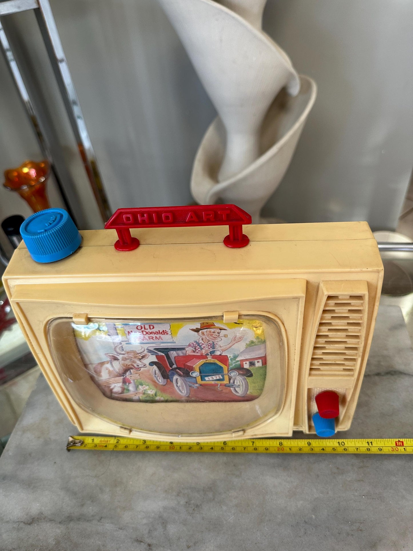 Vintage Ohio Art Television Wind-Up Toy – Plays “Old MacDonald Had A Farm”