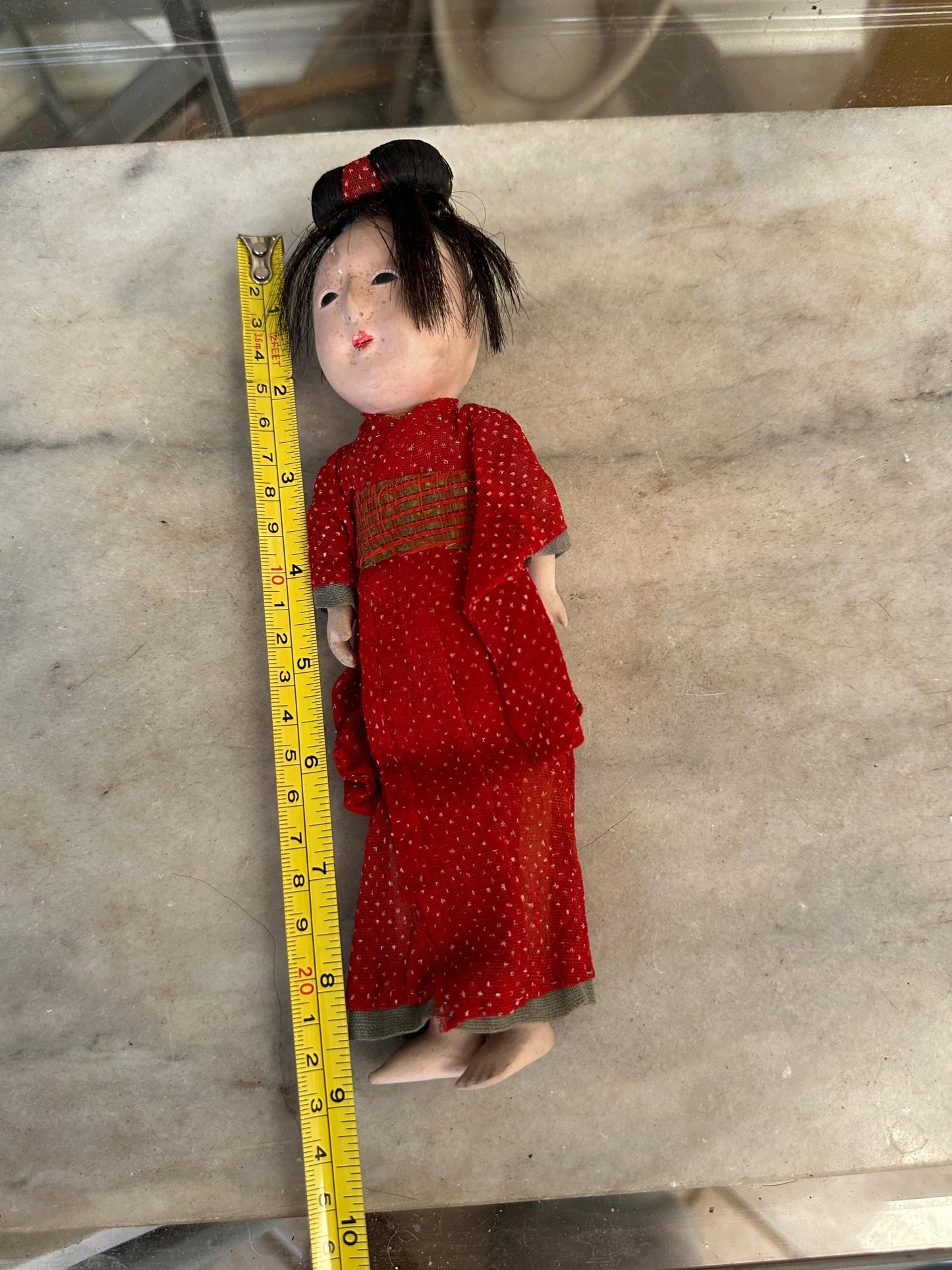 Antique Composition Doll, Asian Geisha, As Found (please read description)