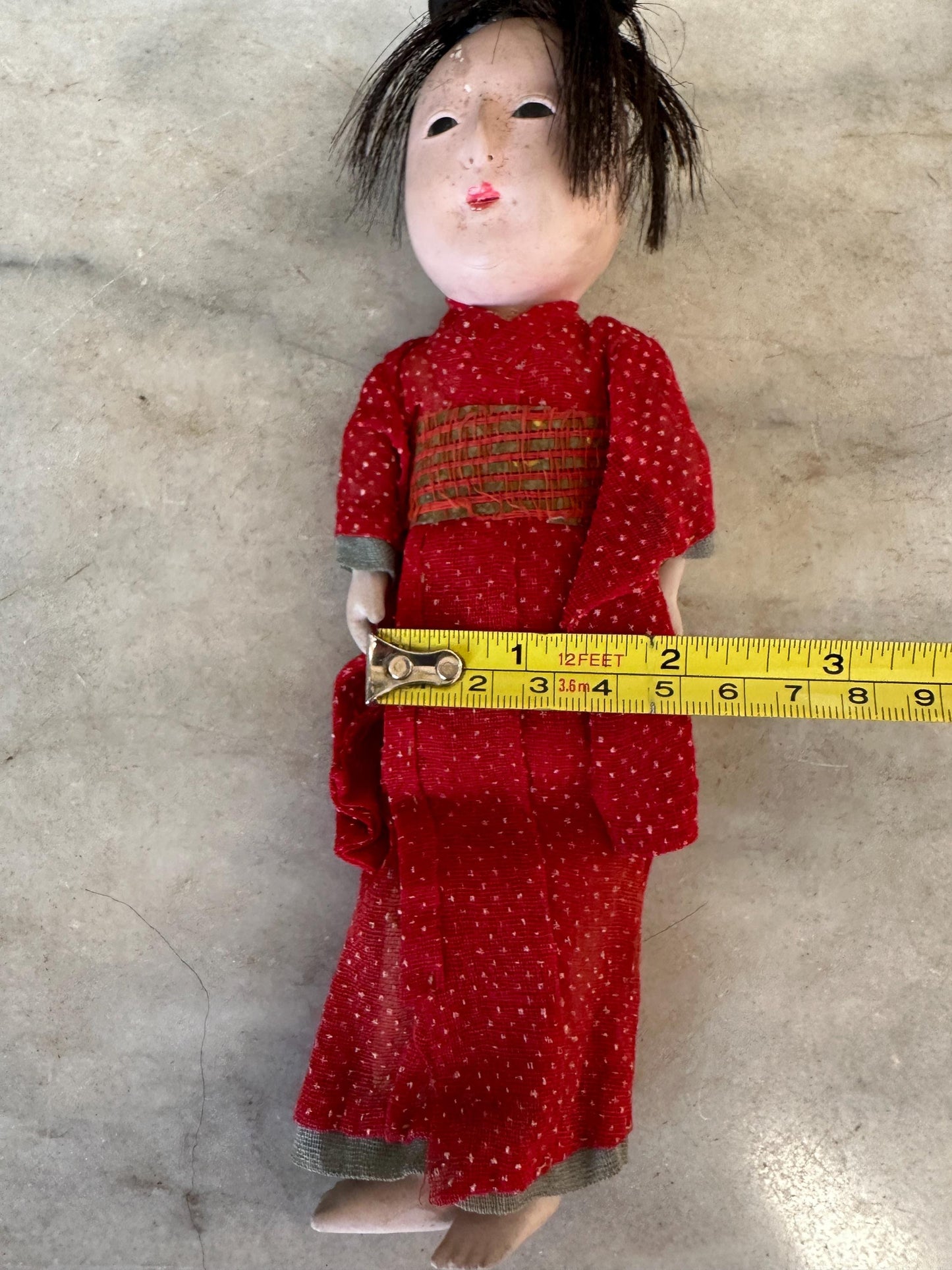 Antique Composition Doll, Asian Geisha, As Found (please read description)