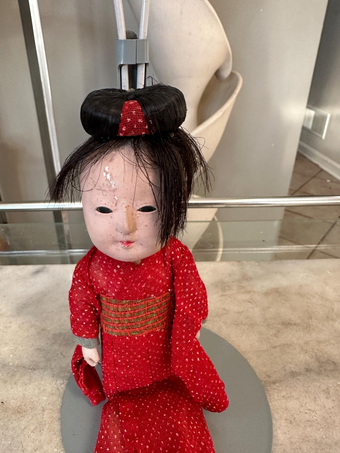 Antique Composition Doll, Asian Geisha, As Found (please read description)