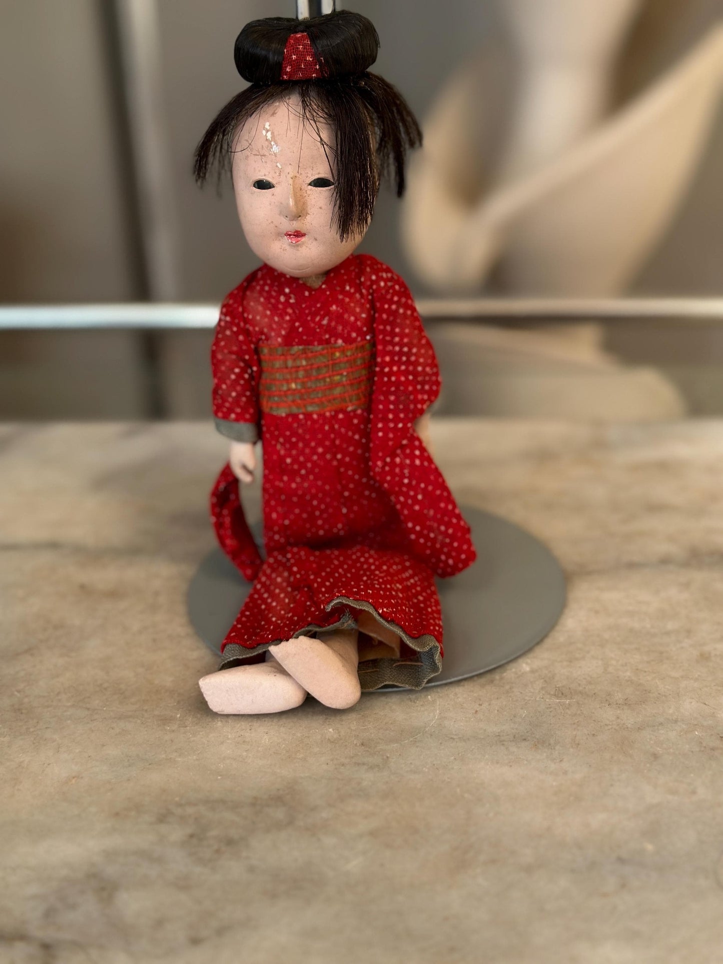 Antique Composition Doll, Asian Geisha, As Found (please read description)