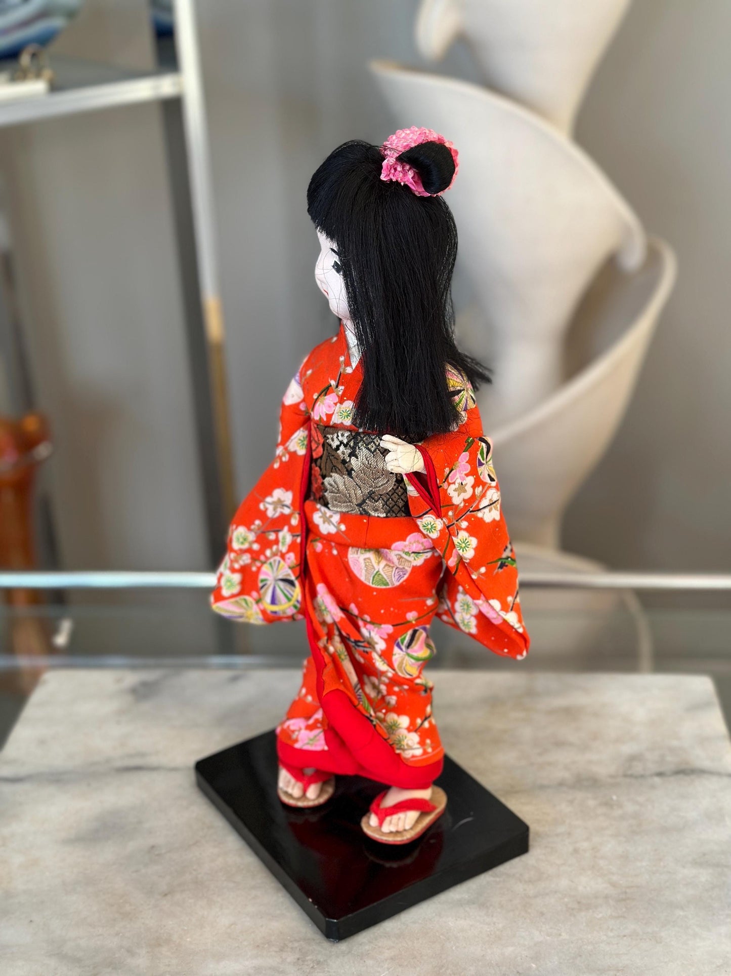 Japanese Vintage Ishimatsu Doll | Silk Kimono | Porcelain Head | Handmade in Japan | Collector’s Piece