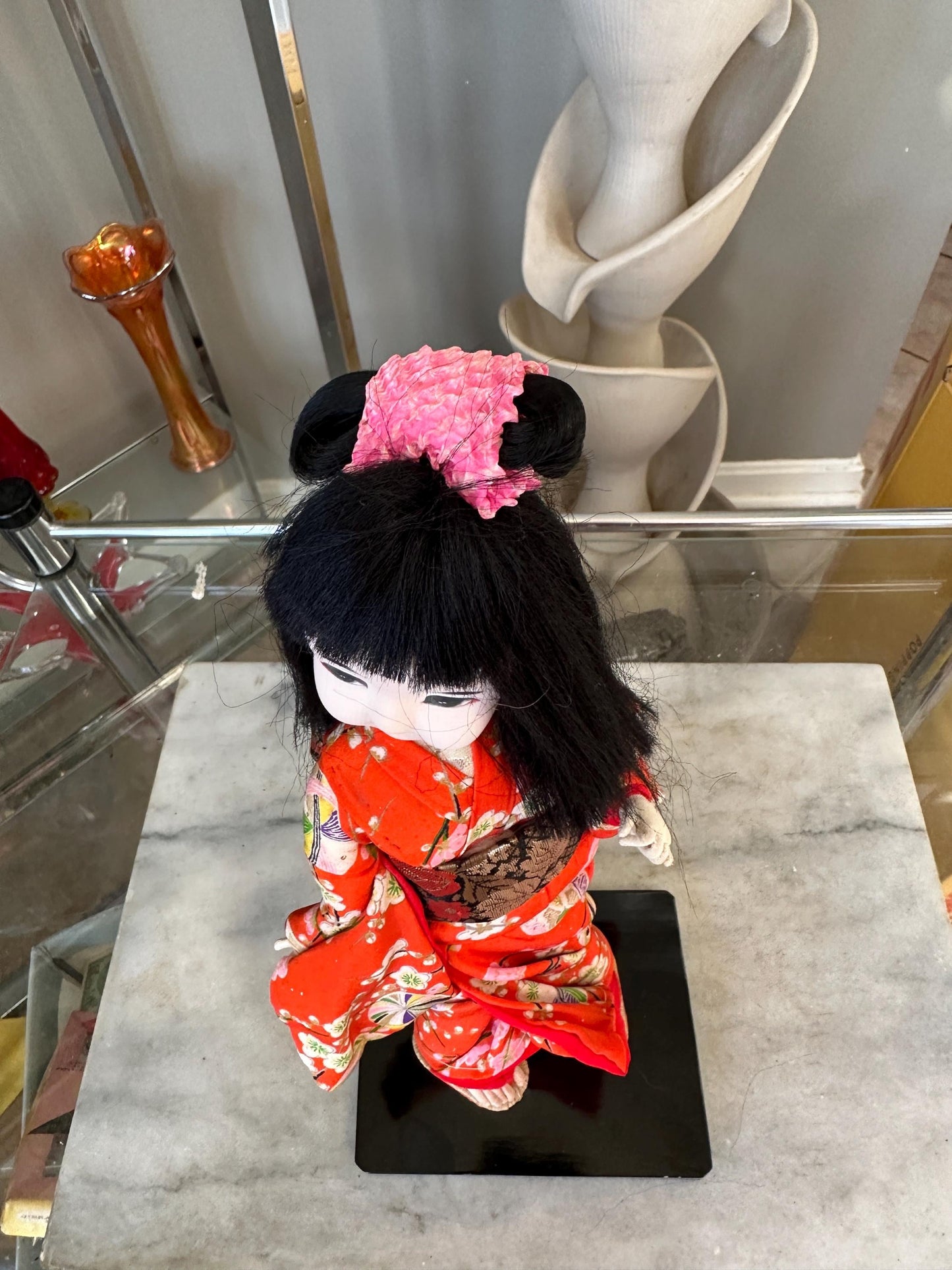 Japanese Vintage Ishimatsu Doll | Silk Kimono | Porcelain Head | Handmade in Japan | Collector’s Piece