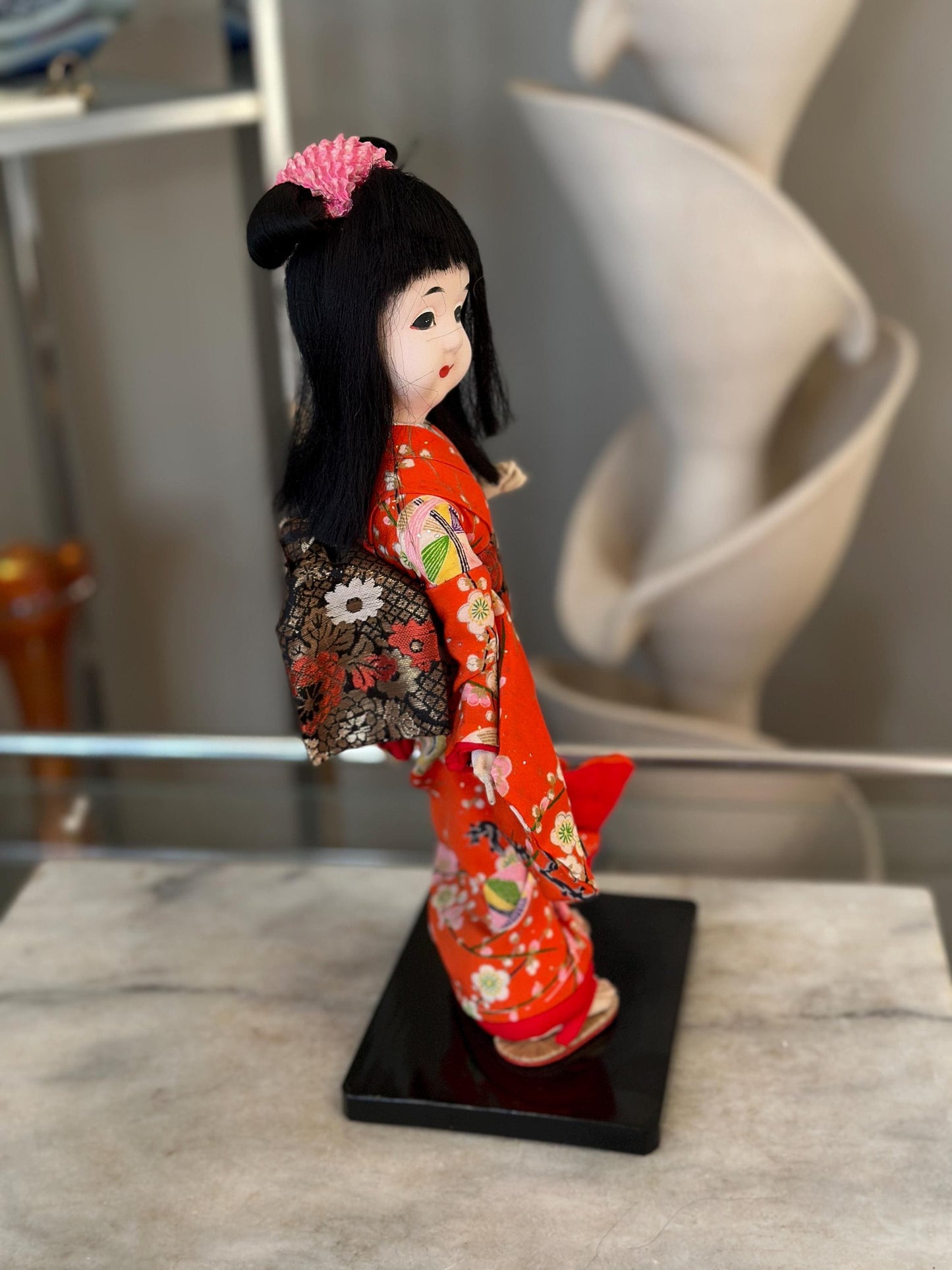 Japanese Vintage Ishimatsu Doll | Silk Kimono | Porcelain Head | Handmade in Japan | Collector’s Piece