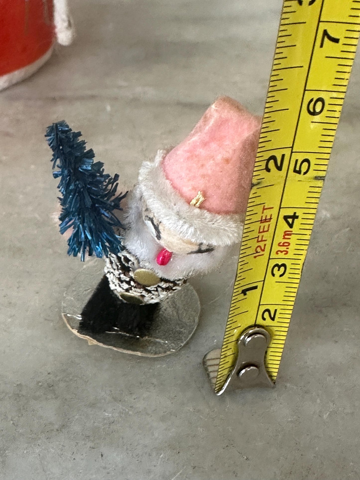 Japan Pipe Cleaner Figure with Tree Christmas Ornament Holiday Decoration, Kitschmas