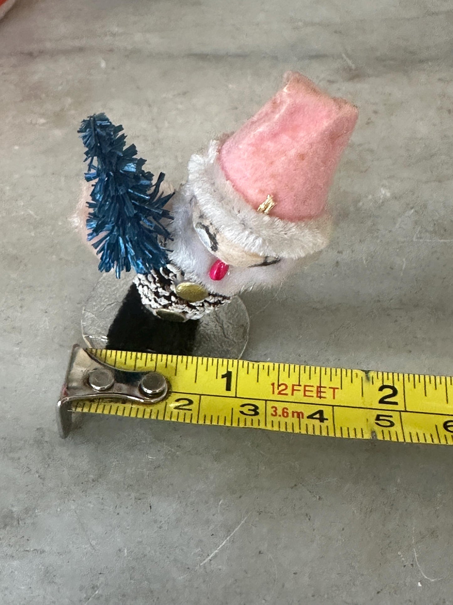 Japan Pipe Cleaner Figure with Tree Christmas Ornament Holiday Decoration, Kitschmas
