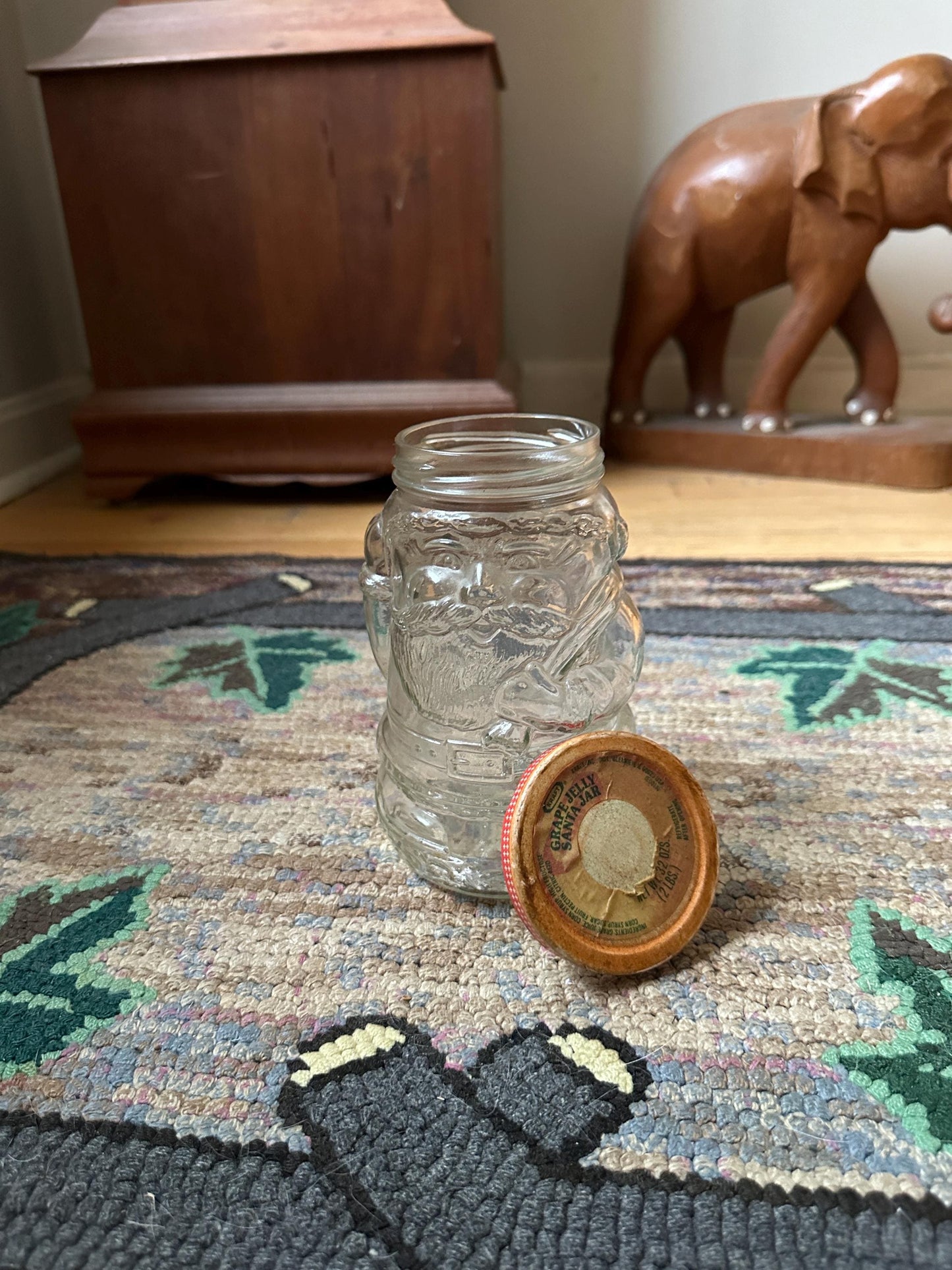 Vintage Kraft Jelly Santa Jar - Vintage Santa Jelly Jar - Vintage Kraft Santa Claus Jar - Clear Glass Santa Jar - Character Jelly Jars