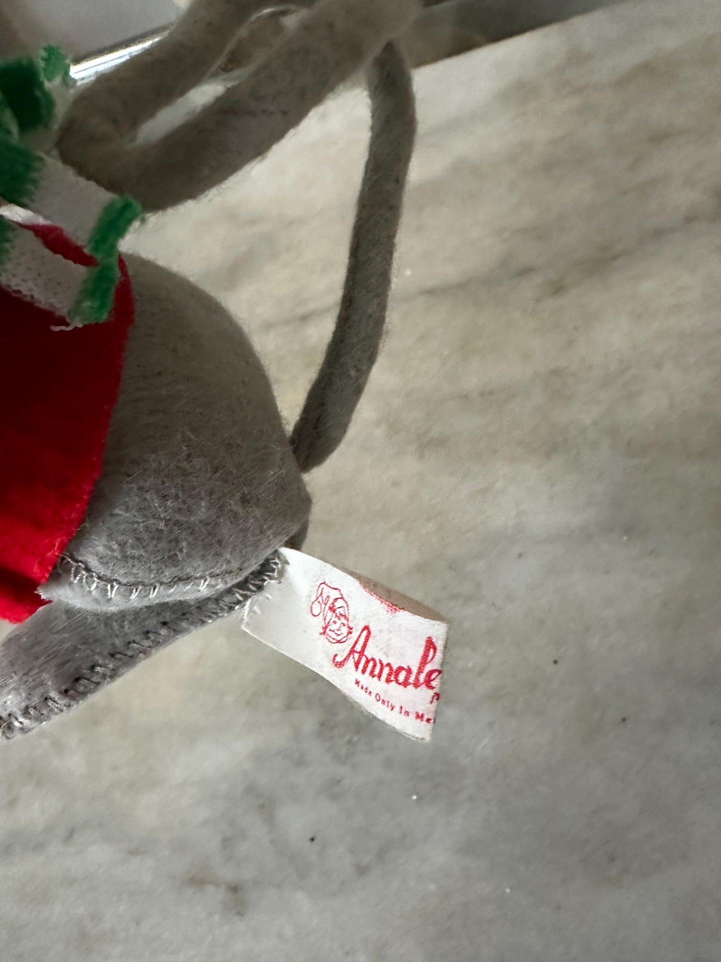 Vintage Annalee Christmas Mouse, with Snowball, 1988 Santa Claus Ornament, Kitschmas