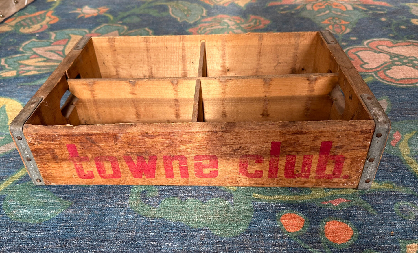 Vintage TOWNE CLUB Soda Crate | Retro Advertising Soda Crate | Towne Club Vintage Soda Crate
