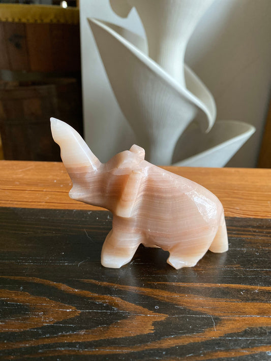 Vintage MarbleElephant Figurines/ Animal Small Miniature Marble Figurine Collectible Gifts Wild Animal