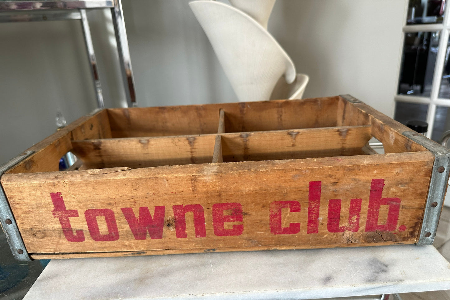 Vintage TOWNE CLUB Soda Crate | Retro Advertising Soda Crate | Towne Club Vintage Soda Crate
