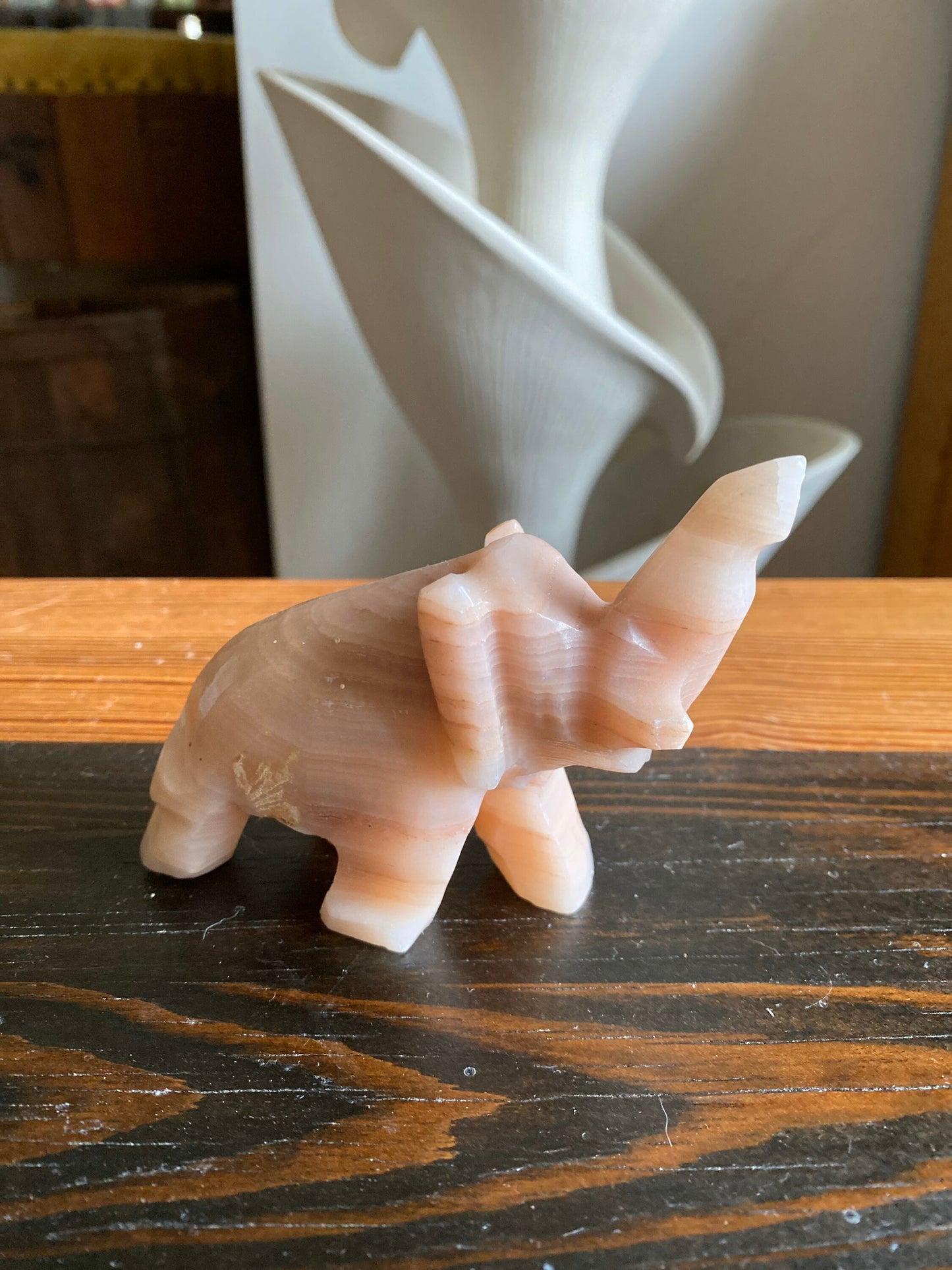 Vintage MarbleElephant Figurines/ Animal Small Miniature Marble Figurine Collectible Gifts Wild Animal