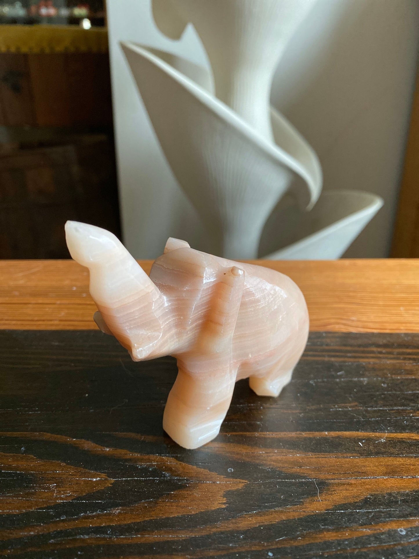 Vintage MarbleElephant Figurines/ Animal Small Miniature Marble Figurine Collectible Gifts Wild Animal