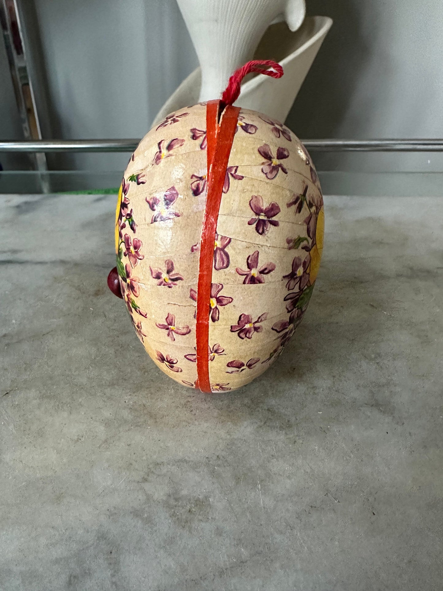 Vintage Made in West Germany Paper Mache Easter Egg Container - A Charming Addition to Your Spring Display- Stand not Included