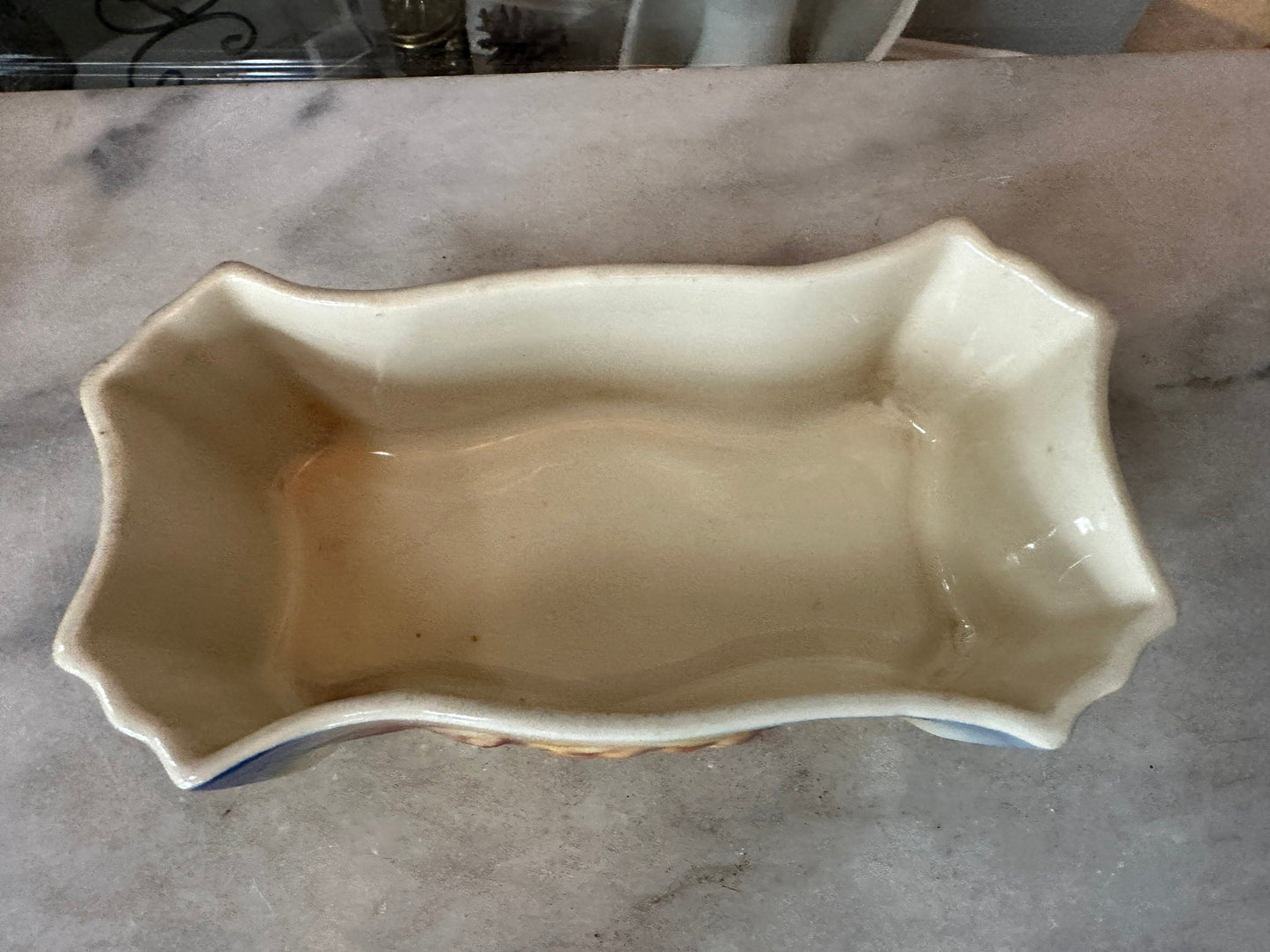 Set of a two USA Pottery Succulent Olanters | USA Art Pottery | Pink Plater | Ombré Floral Planter