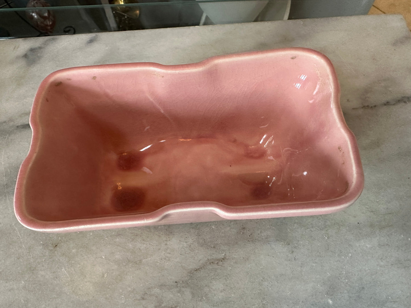 Set of a two USA Pottery Succulent Olanters | USA Art Pottery | Pink Plater | Ombré Floral Planter