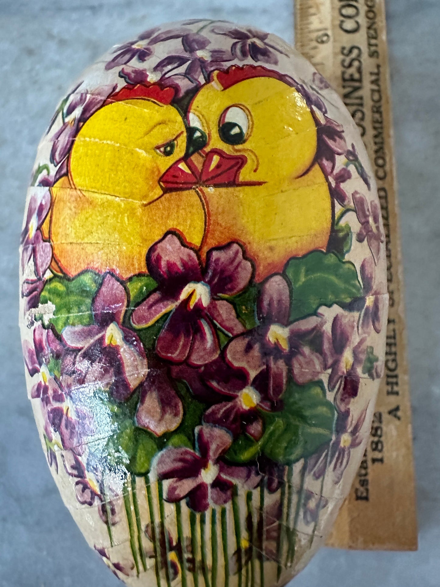 Vintage Made in West Germany Paper Mache Easter Egg Container - A Charming Addition to Your Spring Display- Stand not Included