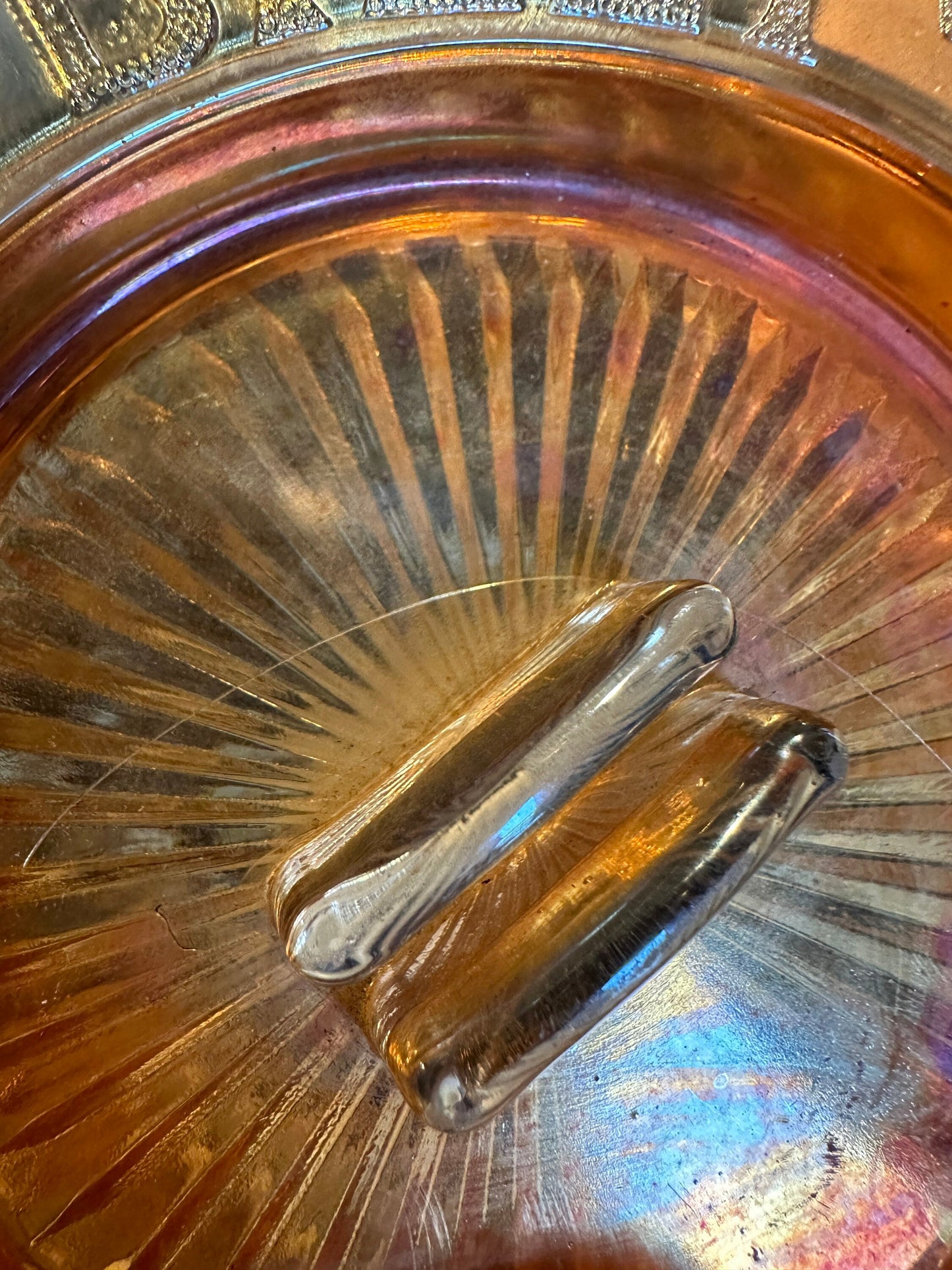 Vintage Marigold Carnival Glass AshTray—Billy Baxter The Clear Boytle advertising | Marigold Carnival Glass |