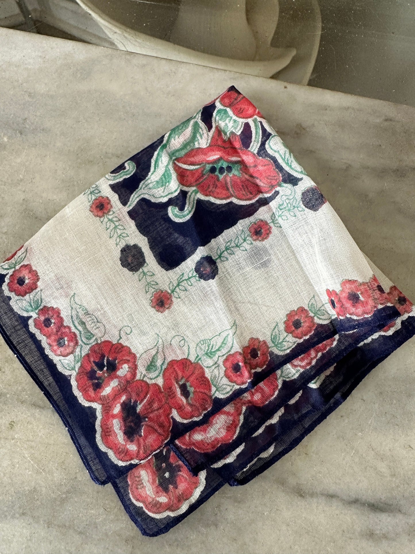 5 Vintage Shabby Chic Floral Embroidered and Crocheted Hankies - Greens, White, Ivory, Flower Hankies | Granny Chic Hankies Lot