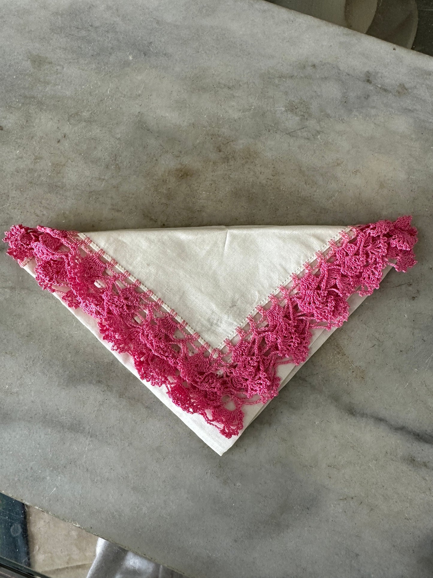 5 Vintage Shabby Chic Floral Embroidered and Crocheted Hankies - Greens, White, Ivory, Flower Hankies | Granny Chic Hankies Lot