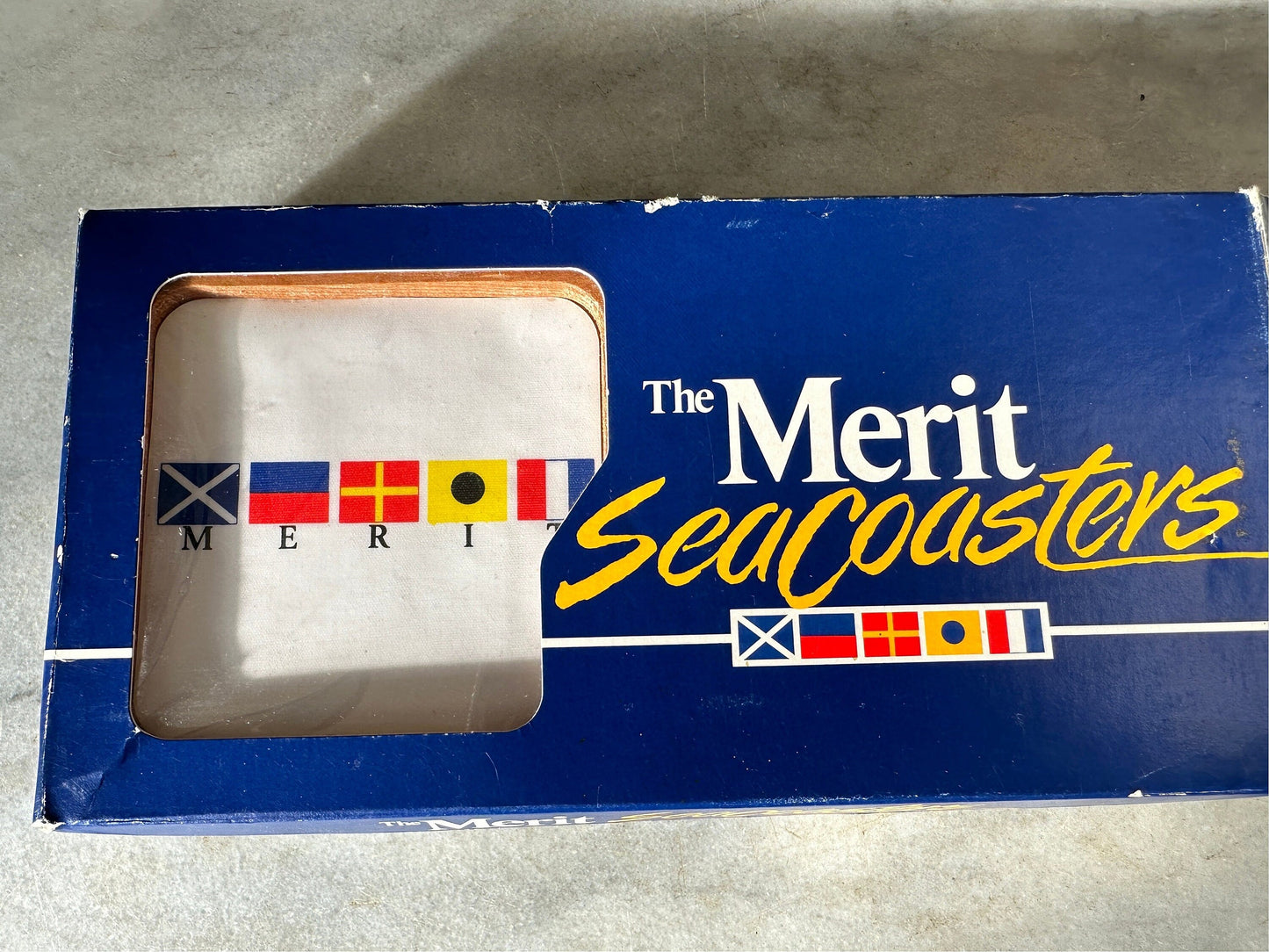 Vintage MERIT Nautical Wooden Drink Coasters, Set of 6 | MERIT Sea Coasters