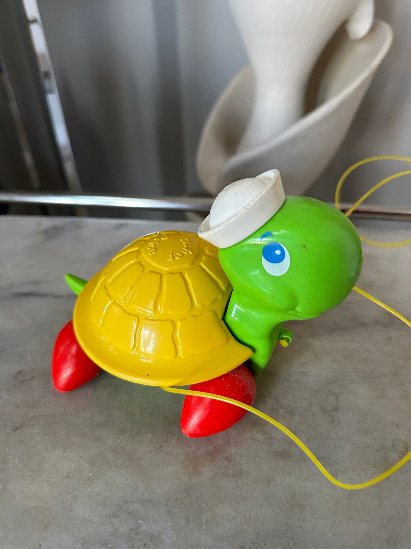 1970's Fisher Price Tag Along Turtle Pull Toy