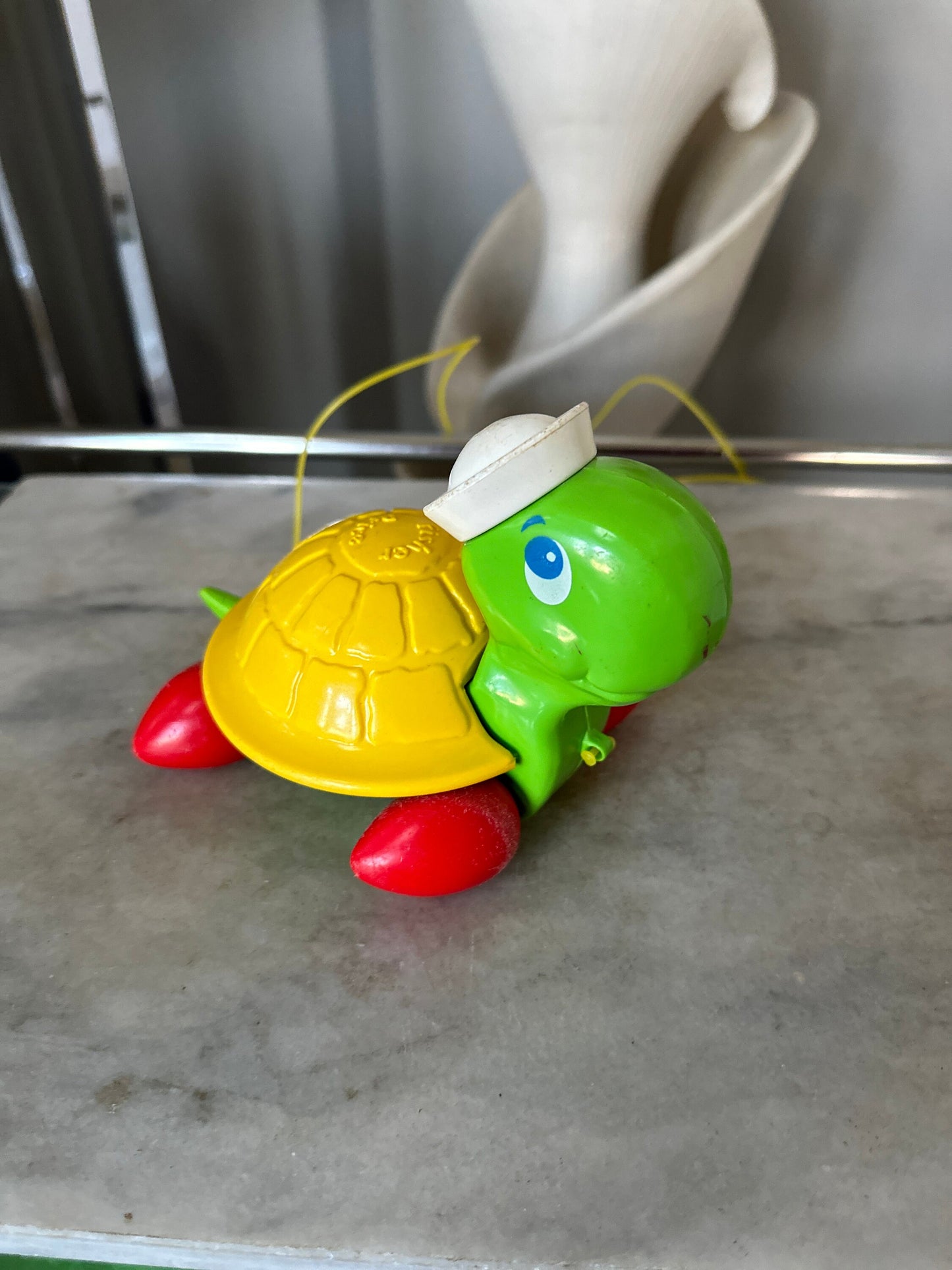 1970's Fisher Price Tag Along Turtle Pull Toy