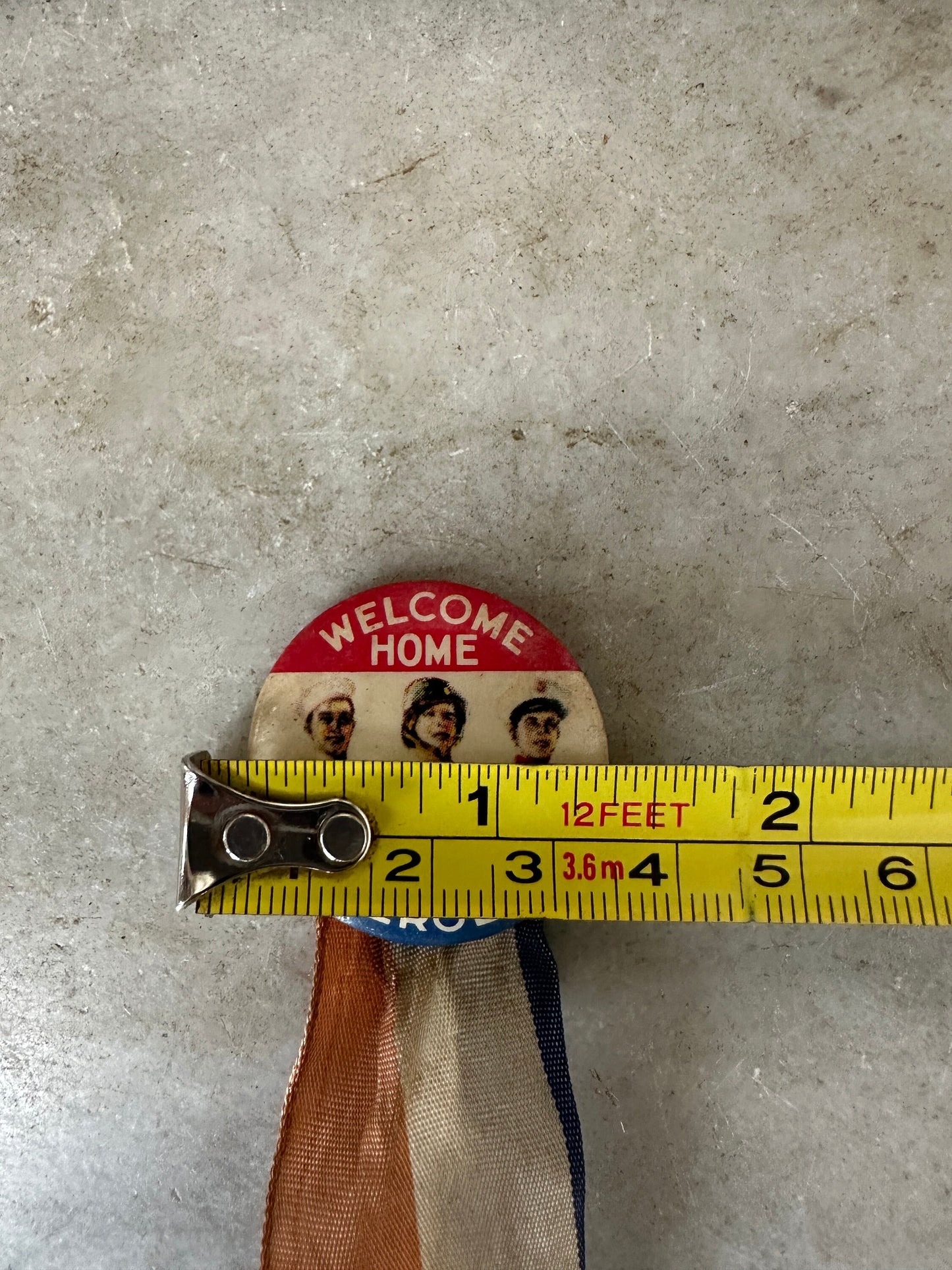 Vintage WW2 Welcome Home Our Heroes Pin | World War 2 Pinback with Ribbon