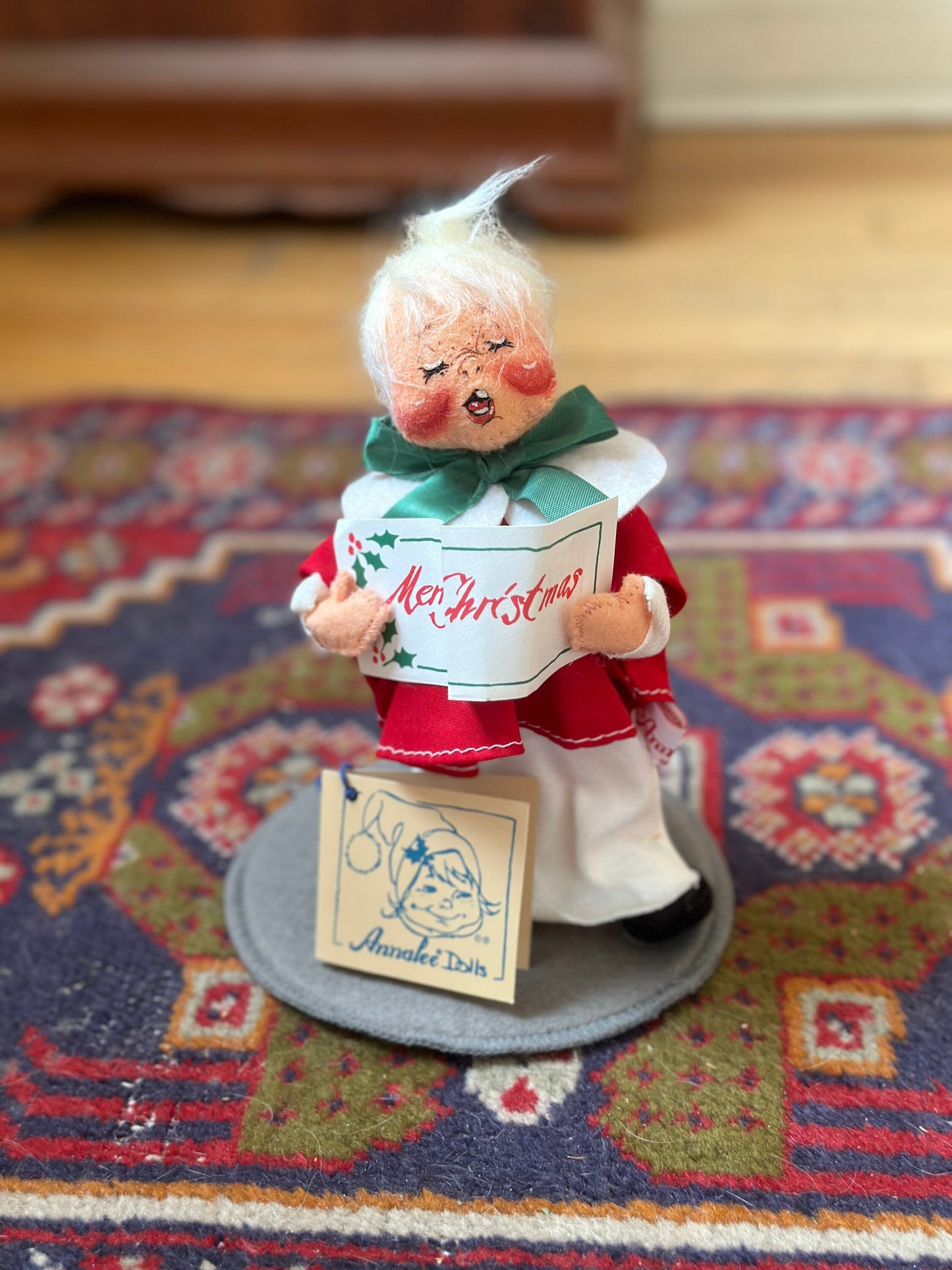 Vintage Annalee 7” Choir Girl Annalee Doll 1995, Christmas Kid, Caroler, Blonde, Eyes Shut, Oriogbsl Tag Present