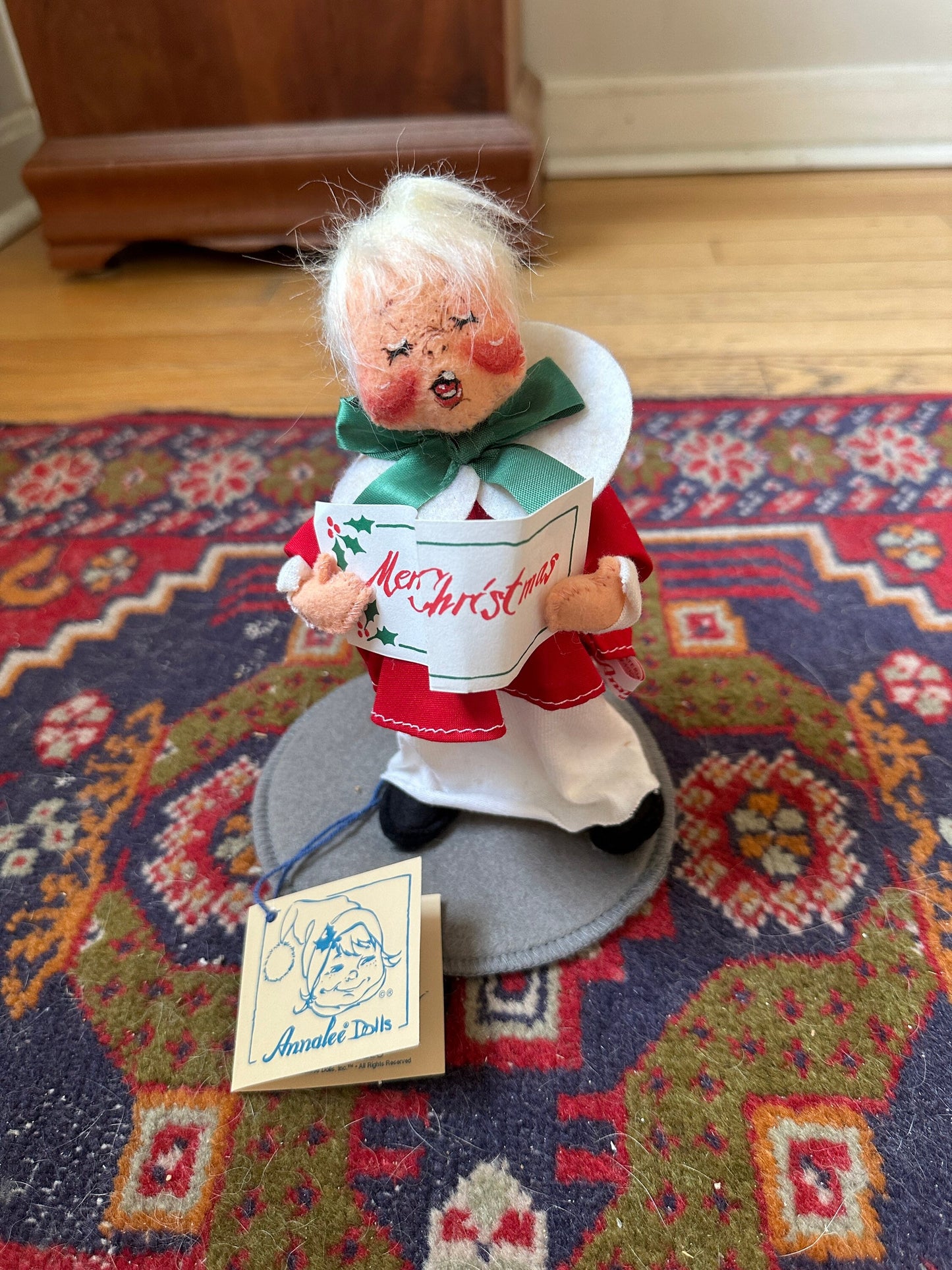 Vintage Annalee 7” Choir Girl Annalee Doll 1995, Christmas Kid, Caroler, Blonde, Eyes Shut, Oriogbsl Tag Present