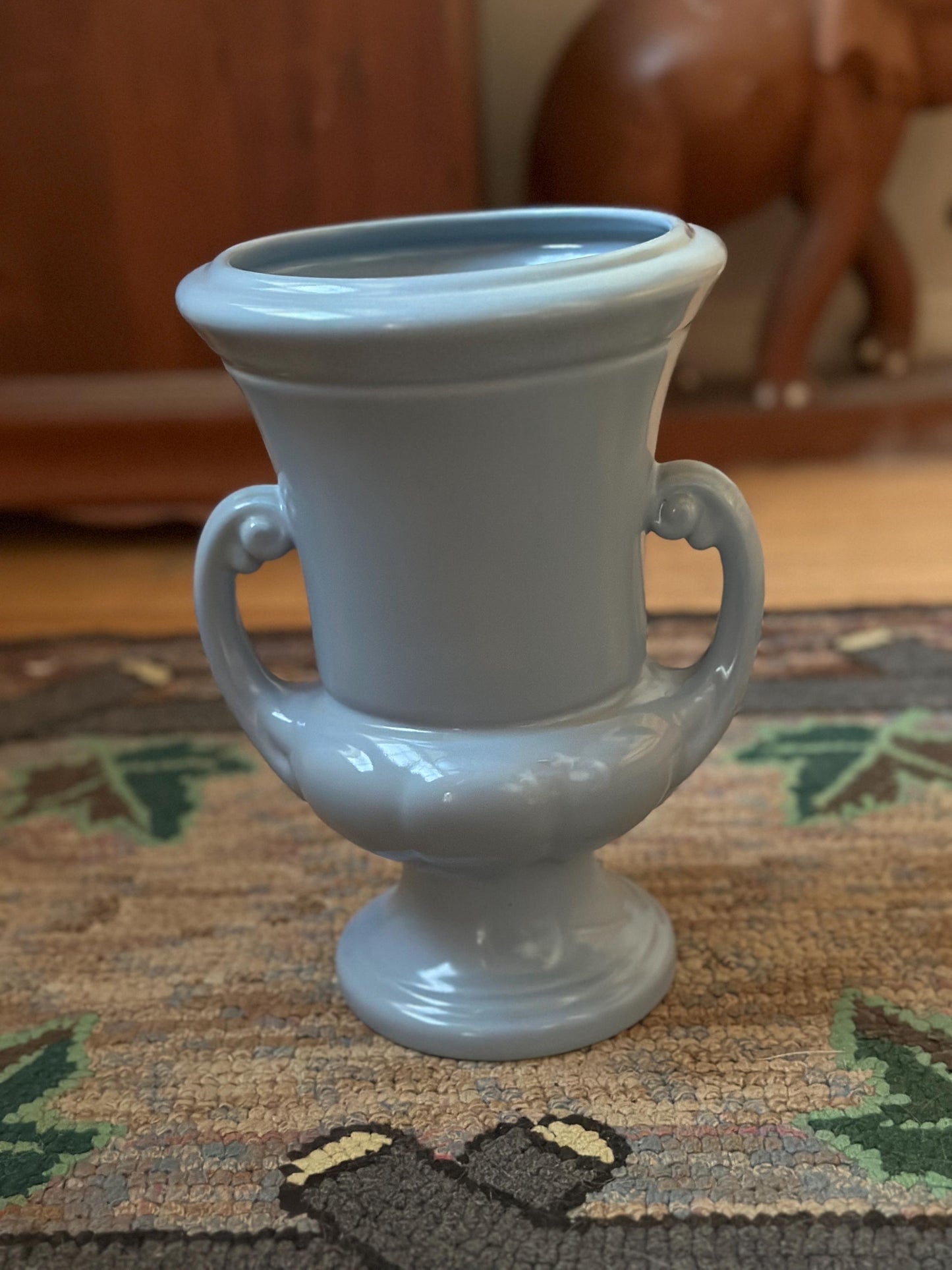 Abingdon Pottery Vase Planter Sky Blue Art Deco #101 9 1/2" Tall