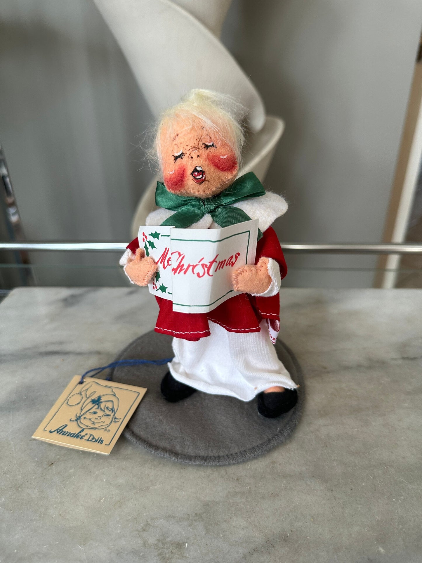 Vintage Annalee 7” Choir Girl Annalee Doll 1995, Christmas Kid, Caroler, Blonde, Eyes Shut, Oriogbsl Tag Present