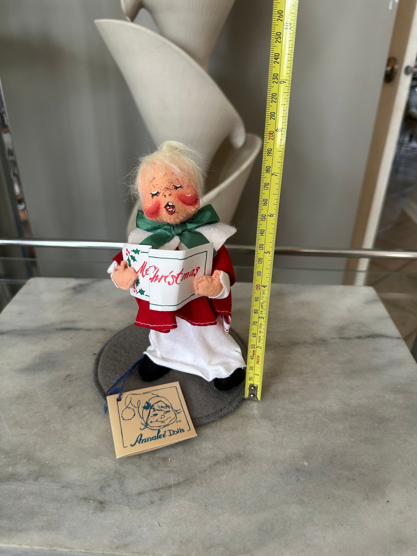 Vintage Annalee 7” Choir Girl Annalee Doll 1995, Christmas Kid, Caroler, Blonde, Eyes Shut, Oriogbsl Tag Present