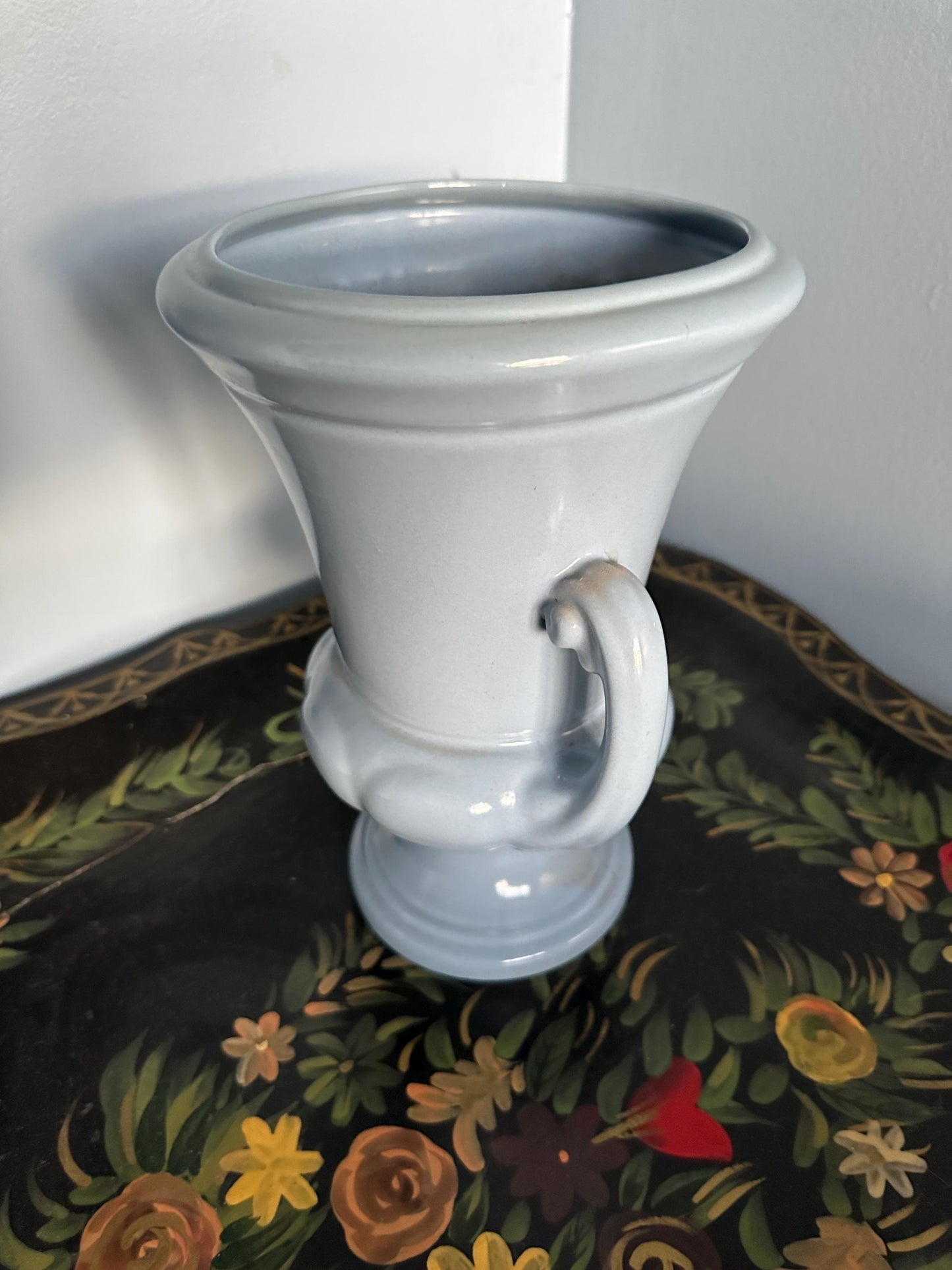 Abingdon Pottery Vase Planter Sky Blue Art Deco #101 9 1/2" Tall