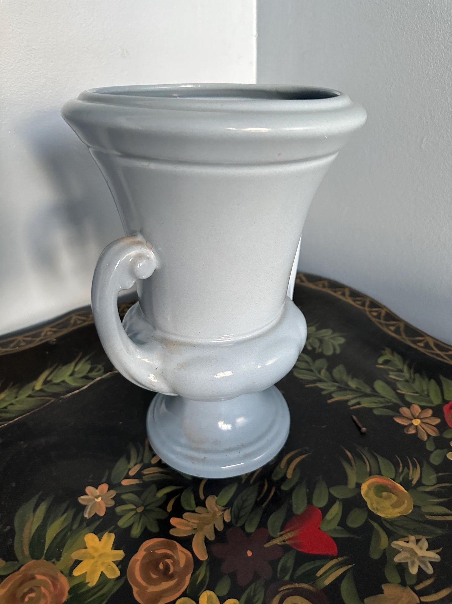 Abingdon Pottery Vase Planter Sky Blue Art Deco #101 9 1/2" Tall