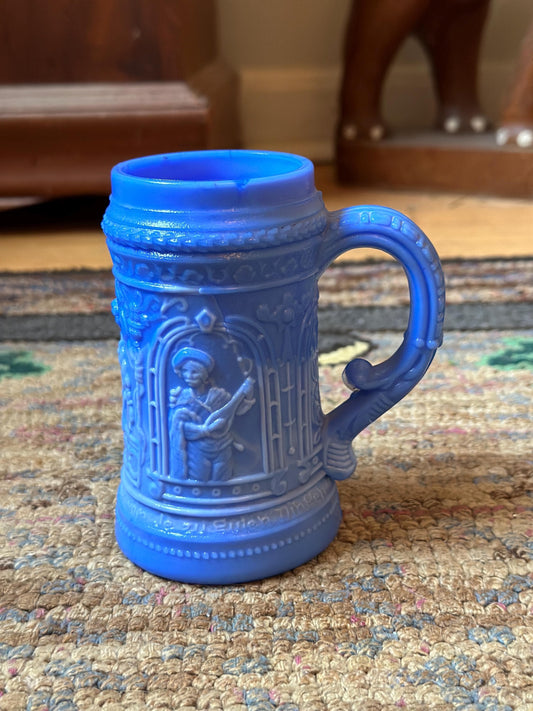 Antique Westmoreland Greentown - Serenade Blue Milk Glass 4 3/4" Stein Mug
