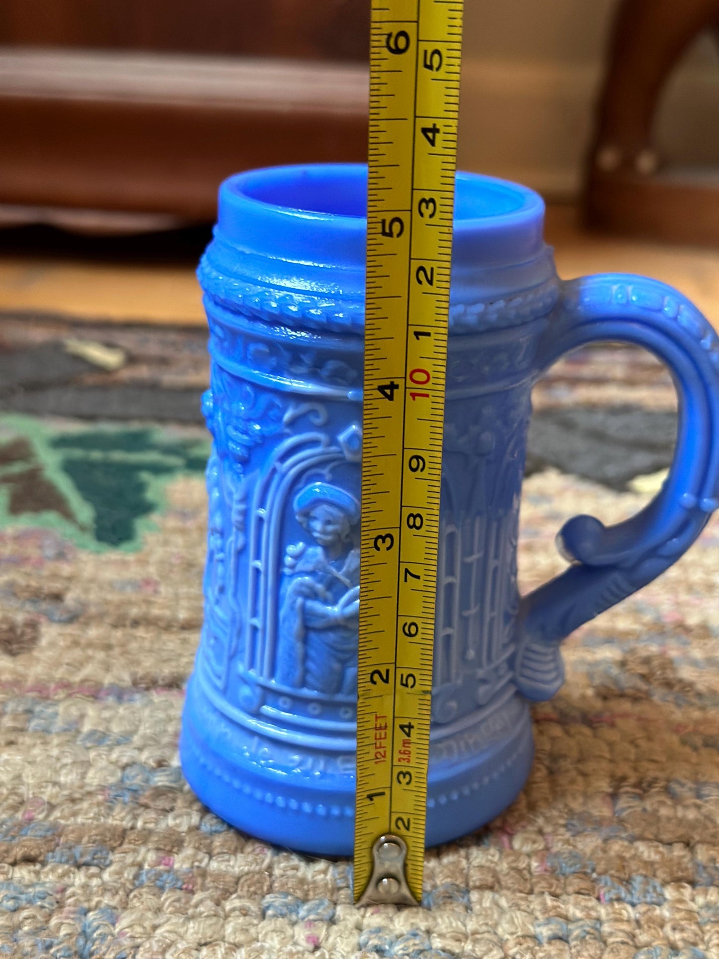 Antique Westmoreland Greentown - Serenade Blue Milk Glass 4 3/4" Stein Mug
