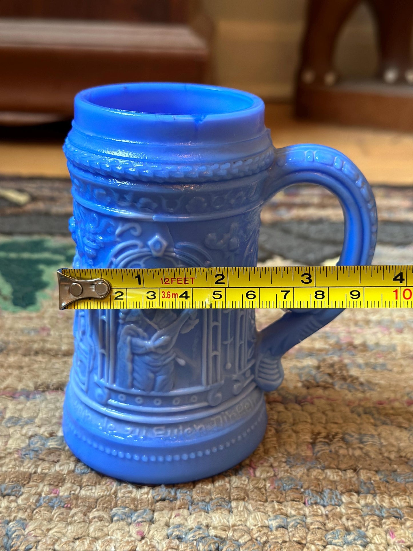 Antique Westmoreland Greentown - Serenade Blue Milk Glass 4 3/4" Stein Mug