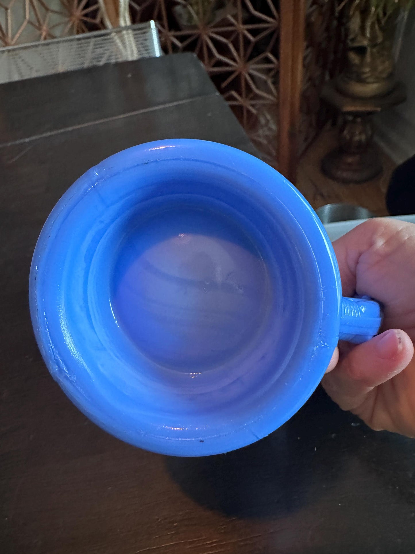 Antique Westmoreland Greentown - Serenade Blue Milk Glass 4 3/4" Stein Mug