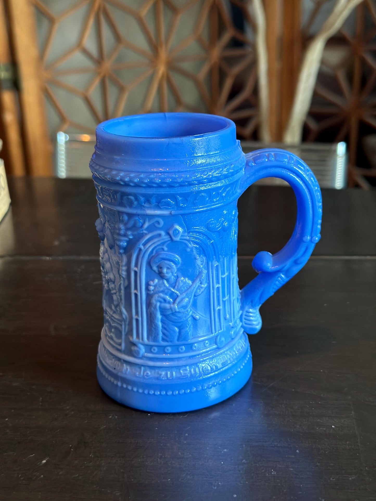 Antique Westmoreland Greentown - Serenade Blue Milk Glass 4 3/4" Stein Mug