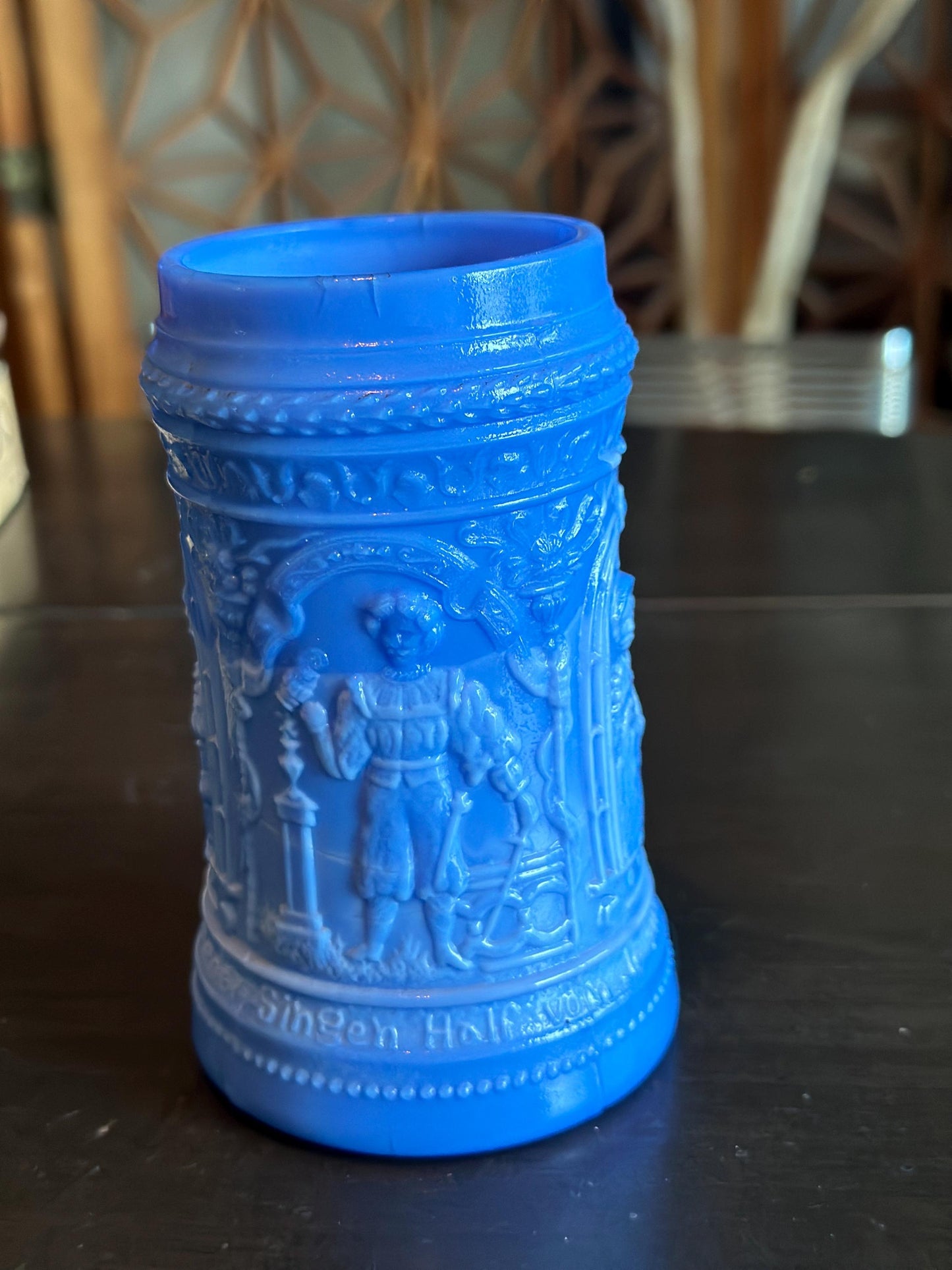 Antique Westmoreland Greentown - Serenade Blue Milk Glass 4 3/4" Stein Mug