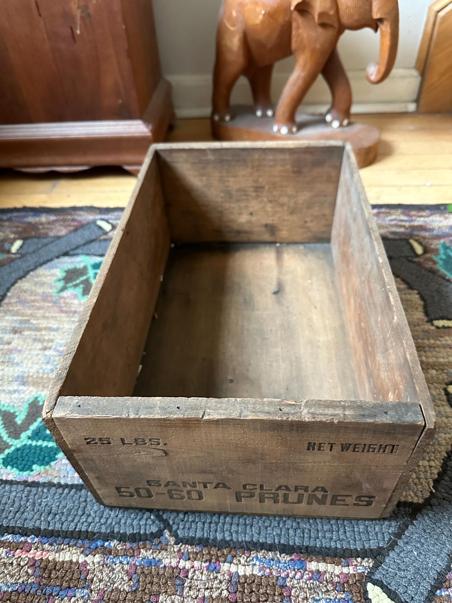 Early Vintage Advertising Wooden Box Crate Santa Clara Prunes