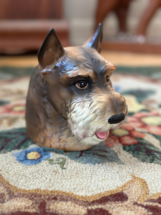 Vintage INARCO Schnauzer dog head vase | INARCO E2935 SCHNAUZER