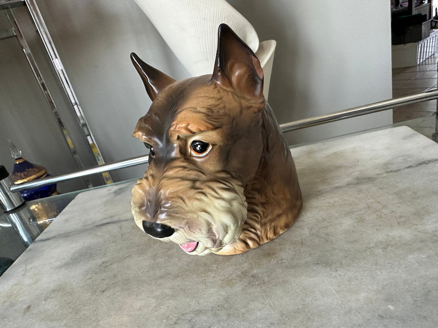 Vintage INARCO Schnauzer dog head vase | INARCO E2935 SCHNAUZER
