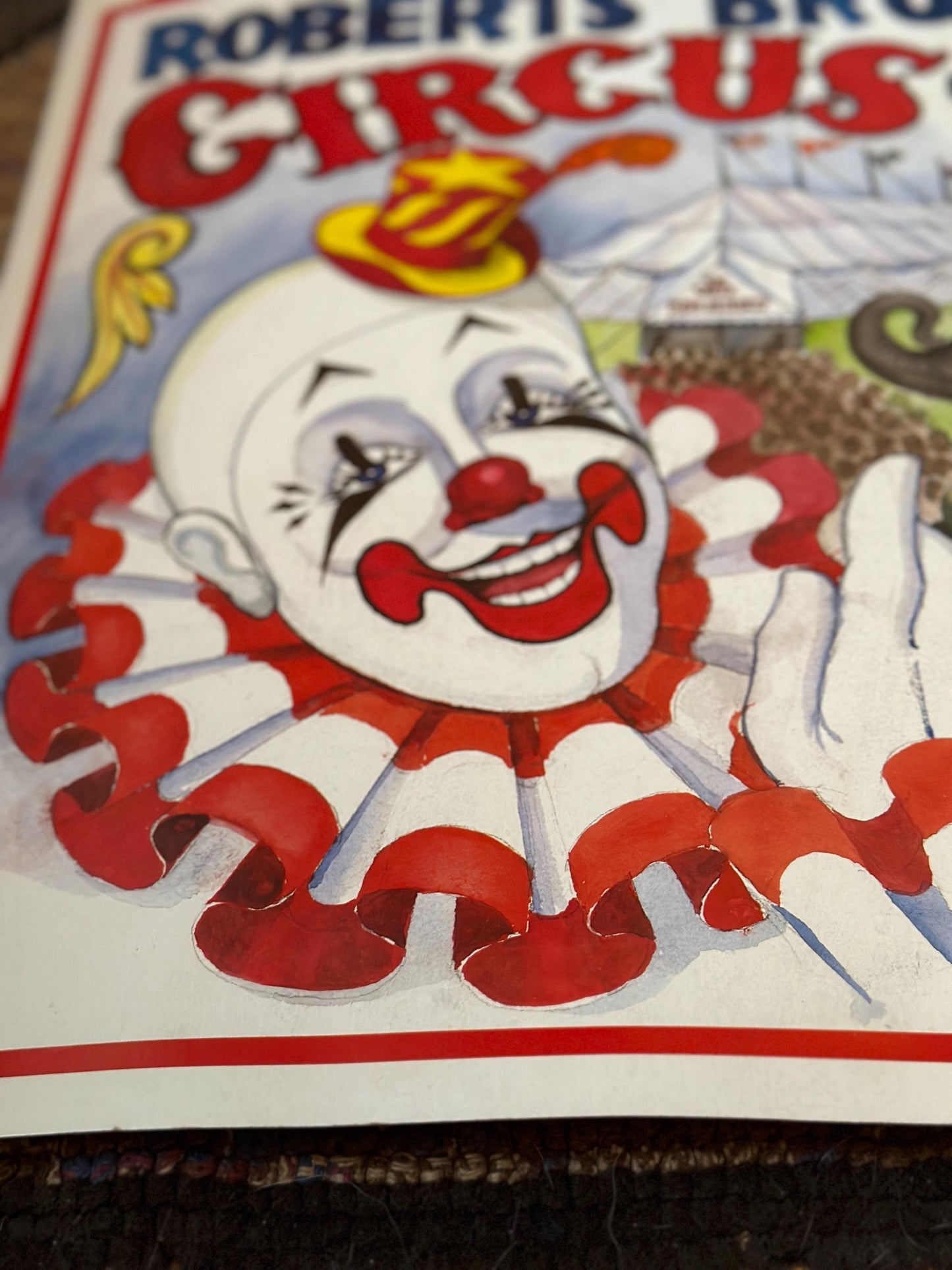 Vtg ROBERTS Bros CIRCUS Poster 1990s Pottsville,PA 14” X 22”